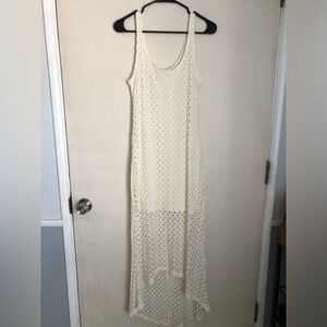Xhilaration Dress Womens Size M Ivory color  Crochet High Low Boho Beach Summer